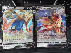 Zacian V 095/159 & Zamazenta V 105/172 Ultra Rare Pokemon TCG NM - Image 1