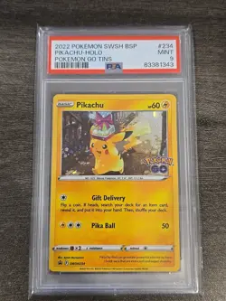 Pikachu SWSH234 Pokemon Go Tins Black Star Promo 2022 PSA 9 Mint - Image 3