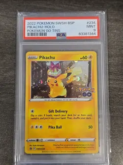 Pikachu SWSH234 Pokemon Go Tins Black Star Promo 2022 PSA 9 Mint - Image 5