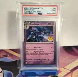 Ceruledge 40/91 Paldean Fates Pokemon Day 2024 Cosmos Promo Pokemon TCG PSA 9 - Image 1