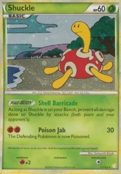 1x Shuckle - 11/123 - Holo Rare Lightly Played Pokemon HGSS - Heartgold Soulsilv - Image 1
