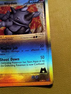 Team Magma's Rhydon 11/95 Reverse Holo Pokemon TCG MP - Image 4