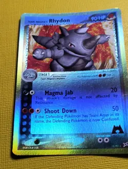 Team Magma's Rhydon 11/95 Reverse Holo Pokemon TCG MP - Image 5