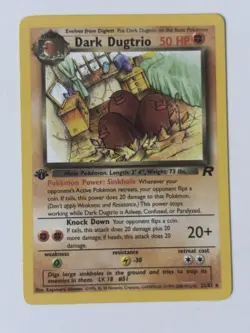 Dark Dugtrio Pokemon Team Rocket Non-Holo 1st Edition #23 NM - Image 1