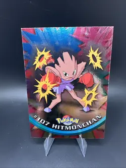 Hitmonchan #107 2000 Topps Series 2 Pokemon Blue Logo TV Animation Holo Foil - Image 1