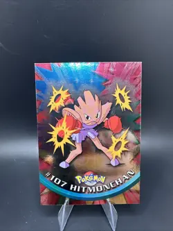 Hitmonchan #107 2000 Topps Series 2 Pokemon Blue Logo TV Animation Holo Foil - Image 2