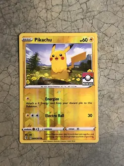 Pikachu Prize Pack League 049/203 Pokemon Evolving Skies variant Reverse Holo B - Image 1