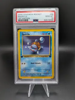 PSA 10 2000 Pokemon Vintage Team Rocket Squirtle 68/82 1st Edition RARE! USA! - Image 1