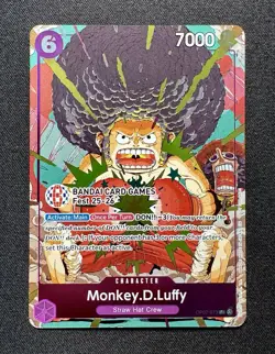 Monkey D Luffy OP07-073 BANDAI CARD GAMES Fest One Piece Promo Card English NM - Image 1