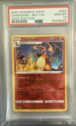 Pokemon TCG Charizard Reverse Holo Rare Card 25/185 Vivid Voltage PSA 10 - Image 1