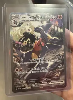 Pokemon TCG Cynthia's Garchomp EX Holo Card 232/182 Sv10: Destined Rivals - Image 1
