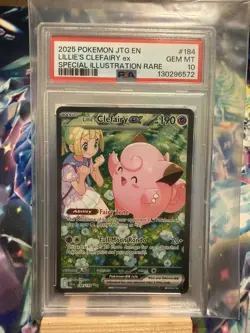Lillie's Clefairy EX Holo Card 184/159 SV09 Journey Together PSA 10 - Image 1