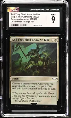 AND THEY SHALL KNOW NO FEAR Warhammer 40K Surge Foil U CGC 9 MTG [Nostalgium] - Image 1