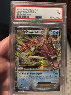 2016 Pokemon XY Breakpoint M Gyarados Ex #27 PSA 7 - Image 1