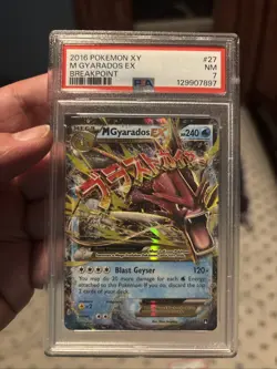 2016 Pokemon XY Breakpoint M Gyarados Ex #27 PSA 7 - Image 3