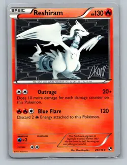 Pokemon TCG Reshiram 26/114 2011 World Championships Regular MP - Image 1