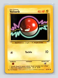 Pokemon TCG Voltorb 067/102 Base Set Normal LP - Image 1