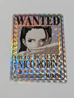 2024 One Piece Nico Robin Holo Trading Card Sticker Wanted Dead or Alive - Image 1
