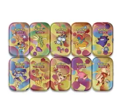 EMPTY Pokemon 151 Mini Tins - Set of 10 With Coins & Art Cards - Image 1
