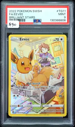 2022 Eevee #TG11 Brilliant Stars PSA 9 Pokemon Card - Image 1