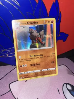 Pokemon TCG Hisuian Arcanine Sword & Shield Lost Origin Holo Rare Card 084/196 - Image 1