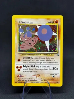 Hitmontop - 3/75 - Pokemon TCG Neo Discovery Unlimited Holo Rare Card WOTC LP - Image 1