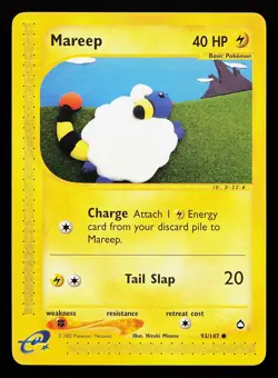 Mareep 93/147 Common Aquapolis Pokemon Card - Image 1