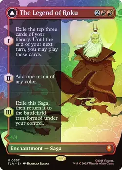 NM Borderless Foil The Legend of Roku, MTG, Avatar: The Last Airbender, Magic - Image 1
