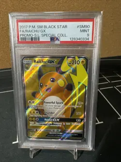 Pokemon TCG Raichu GX SM90 Black Star Promo Sun and Moon PSA 9 Mint Special Coll - Image 1
