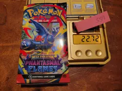 22.72g (Heavy for Lot) Phantasmal Flames Pokemon Booster Pack - Sealed #334 - Image 1