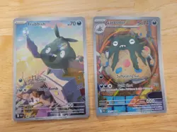 Pokemon Scarlet and Violet White Flare Lot of 2 Trubbish Garbodor Illistrations - Image 1