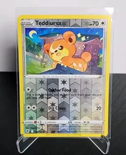 Pokemon TCG Teddiursa 122/189 Astral Radiance Reverse Holo Common - Image 1