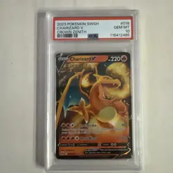 2023 Pokemon Charizard V #018/159 Holo Crown Zenith PSA 10 MINT - Image 1