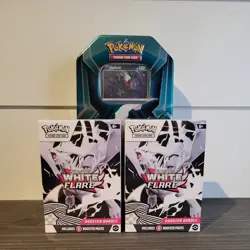 Pokemon TCG 💎2 SEALED White Flare Booster Bundles💎Triple Whammy Tin (open) - Image 1
