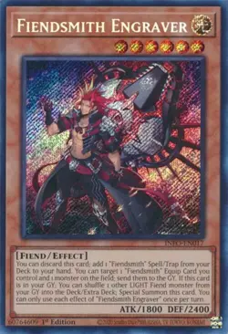 Yugioh! Fiendsmith Engraver - INFO-EN017 - Secret Rare - 1st Edition Near Mint, - Image 1