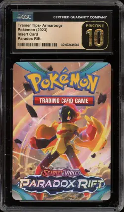 Pokemon Paradox Rift Trainer Tips Insert Card Armarouge CGC 10 Pristine - Image 1