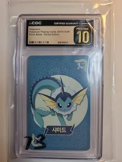 Vaporeon Pokemon Playing Cards 2019 Kor Point Salad Eevee Edition Cgc Pristine10 - Image 1