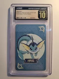 Vaporeon Pokemon Playing Cards 2019 Kor Point Salad Eevee Edition Cgc Pristine10 - Image 2