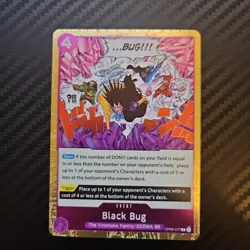 ONE PIECE WINGS OF CAPTAIN ENGLISH CARD GAME HOLO CARTE BLACK BUG OP06-077 R EN - Image 1