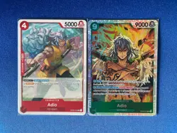 Adio One Piece TCG 2-card lot OP09 Super Rare + OP03 Uncommon - ships PWE - Image 1