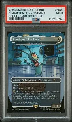 2025 MTG SECRET LAIR DROP #1926 PLANKTON, TINY TYRANT PSA 9 - Image 1
