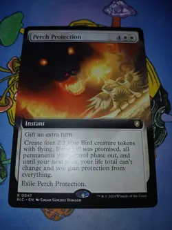 1x Perch Protection - Extended Art BLC NM MTG - Image 1