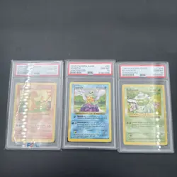 Pokemon 1999 Shadowless Charmander Squirtle Bulbasaur PSA 10 Starters - Image 1