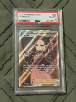 Pokemon Marnie (Full Art) 200/202 Swsh01: Sword & Shield Holo PSA 8 - Image 1