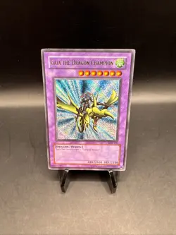 Gaia the Dragon Champion LOB-125 Secret Rare Yugioh Near Mint ULTRA Misprint - Image 1
