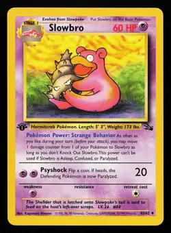 Slowbro 43/62 1st Edition Fossil Pokemon Card - Image 1