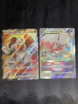 Pokemon TCG 2 Card Lot Regirock Ex #214 Hisuian Zoroark VSTAR #147 Full Art NM - Image 1
