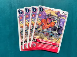 Megadramon EX7-011 Playset Digimon Liberator Card Game x4 - Image 1