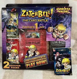 Zatch Bell The Card Battle 1 Starter Set Spell Book 3 Sealed Booster Packs - Image 1