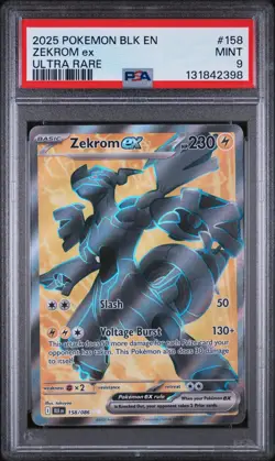 ZEKROM EX #158 ULTRA RARE FULL ART 2025 POKEMON BLK EN BLACK BOLT PSA 9 MINT - Image 1